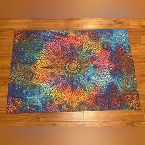 Psychedelic Rainbow Mandala Tapestry 98 x 70 cm